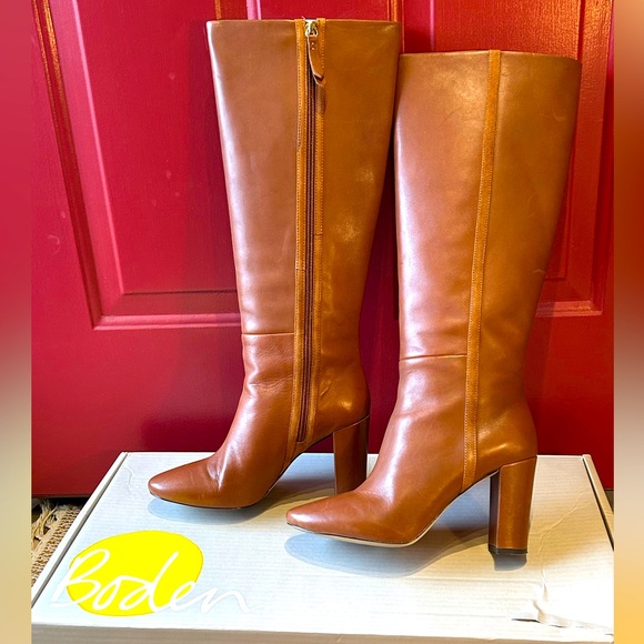 BODEN s8/39 full zip knee boots-very gently loved-original box-leather in/out - Picture 3 of 9